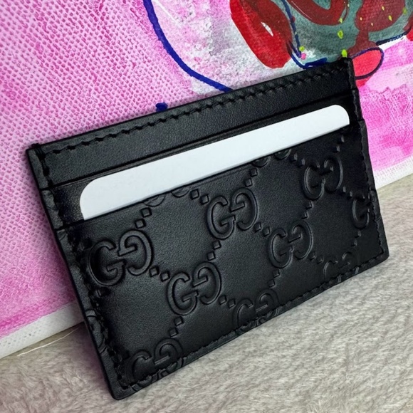 🌟Gucci Black Leather Card Holder 🌟 - Picture 1 of 3
